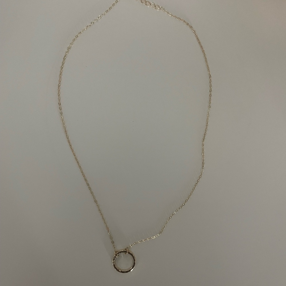 Elegant Rose Gold Costume Jewelry Circle Pendant Necklace